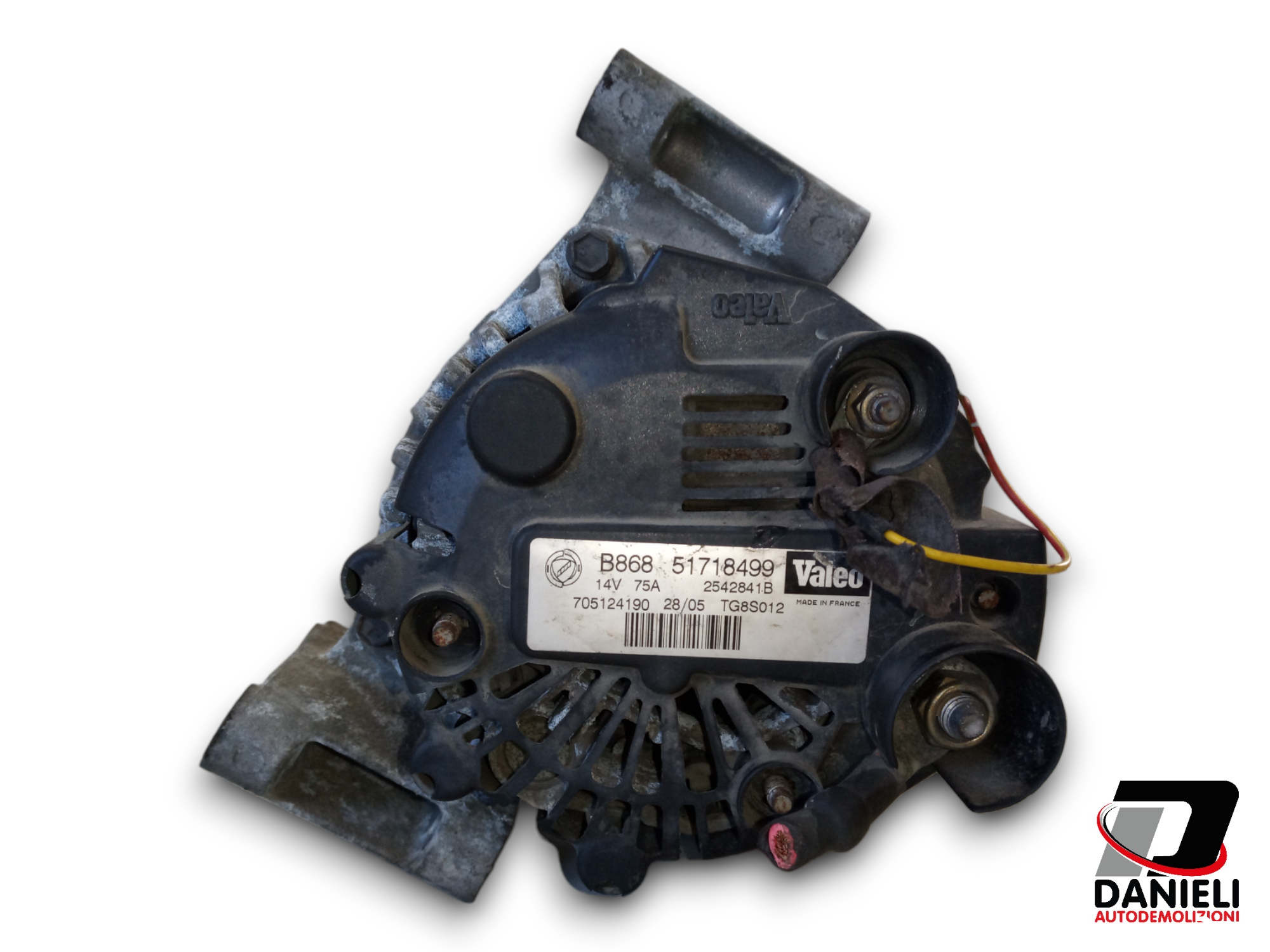 Alternatore 12V 75A Fiat Punto Panda Idea Lancia Ypsilon Opel Corsa Diesel